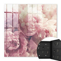 SCHLÜSSELBOX Schwarz 30x30 cm- Türöffnung nach rechts - Pfingstrosen - Pink, Metall (30/30/5cm) - TULUP