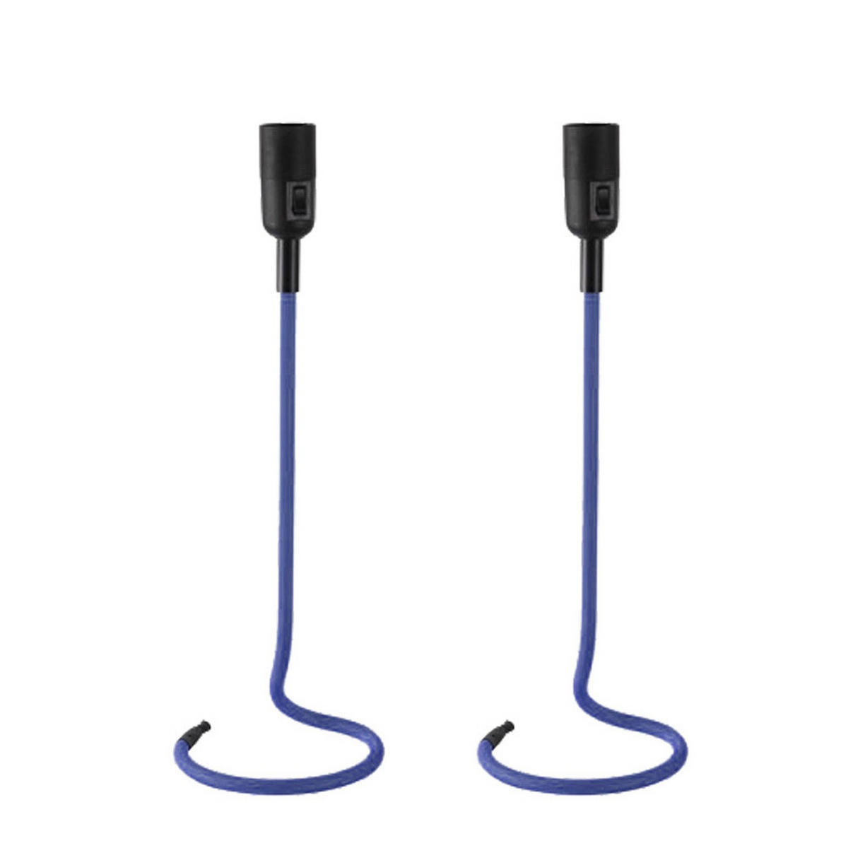 TISCHLEUCHTE CABLE Blau 2er Set - Blau, Metall (16/16/46.5cm)