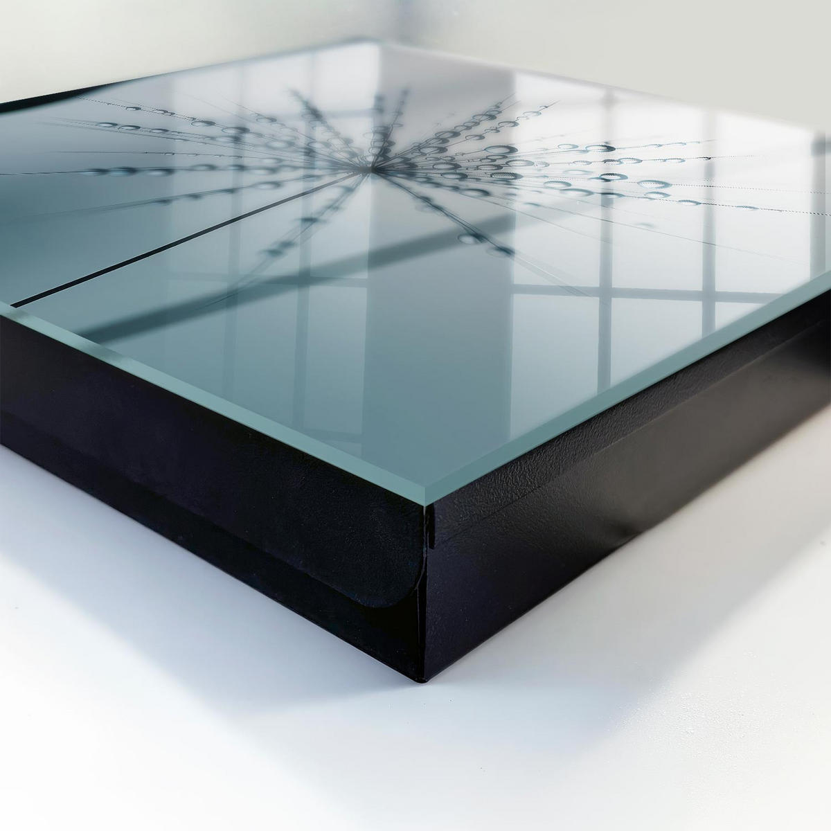 SCHLÜSSELBOX Schwarz 30x30 cm- Türöffnung nach rechts - Löwenzahn und Wassertropfen - Grau, Metall (30/30/5cm) - TULUP