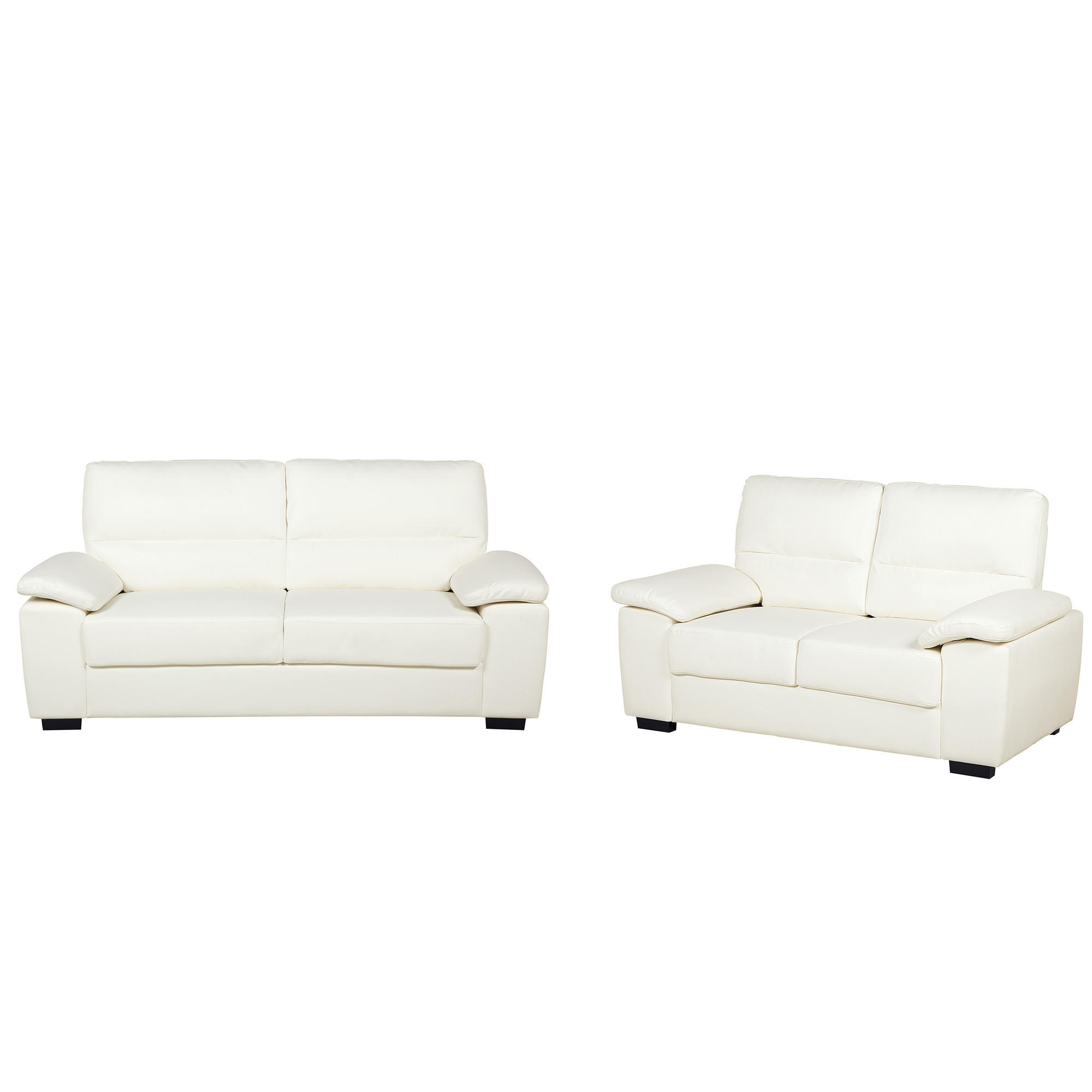 SOFA-SET 5-sitzer Kunstleder Beige Vogar - Beige, Kunststoff (195/90/74cm) - Beliani