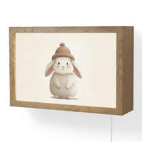NÁSTĚNNÁ LAMPA Králík - Klobouk - Uši - béžový 30x20 cm - krémová, kompozitní dřevo (30/20/8cm) - OnlyWow