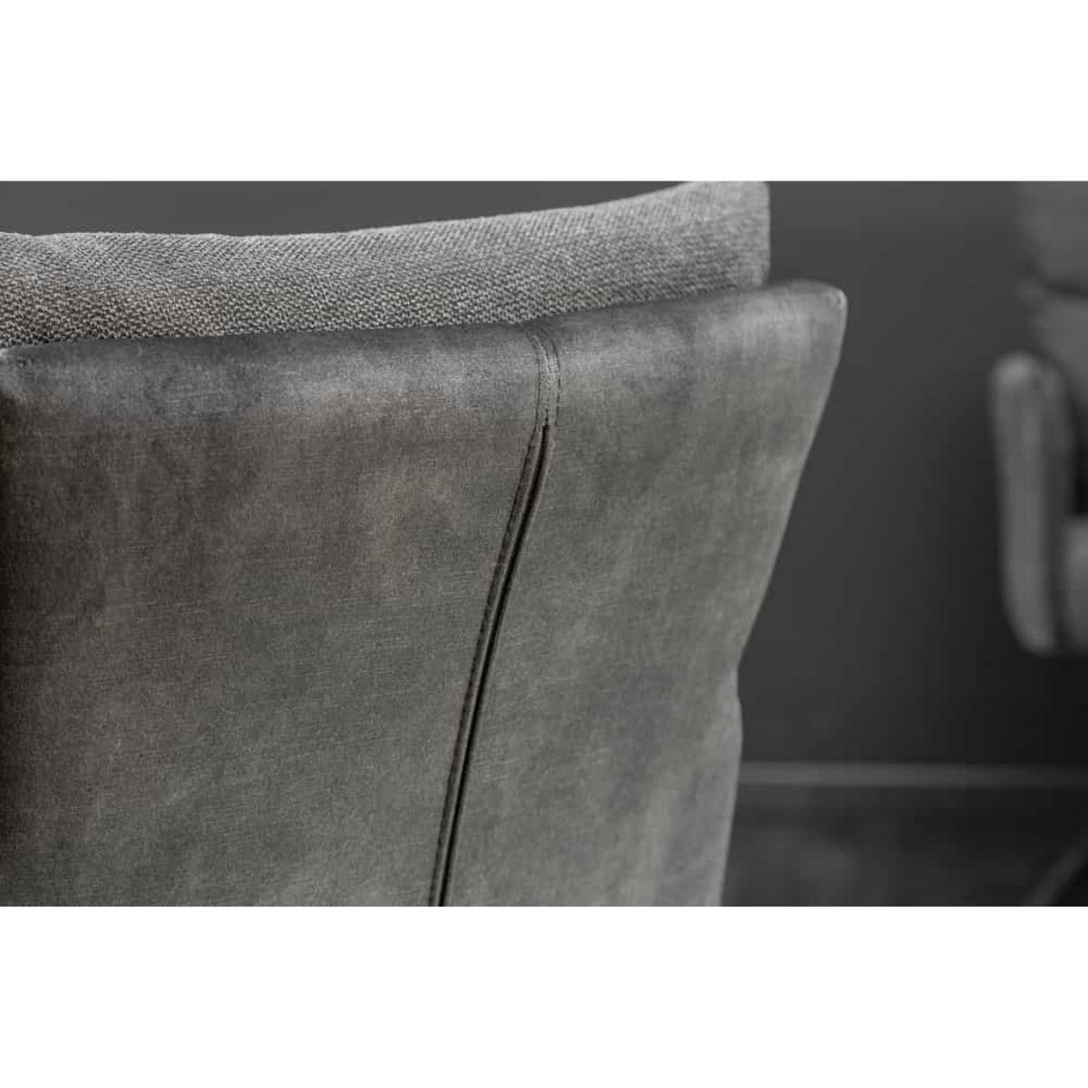 ARMLEHNSTUHL BIG GEORGE Samt, Strukturstoff Anthrazit - Anthrazit/Schwarz, Textil/Metall (58/90/68cm) - riess-ambiente