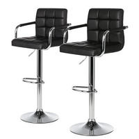 BARSTUHL - Metall / Kunstleder - Chromfarben/Schwarz, Leder/Kunststoff (53/96/49cm) - home24