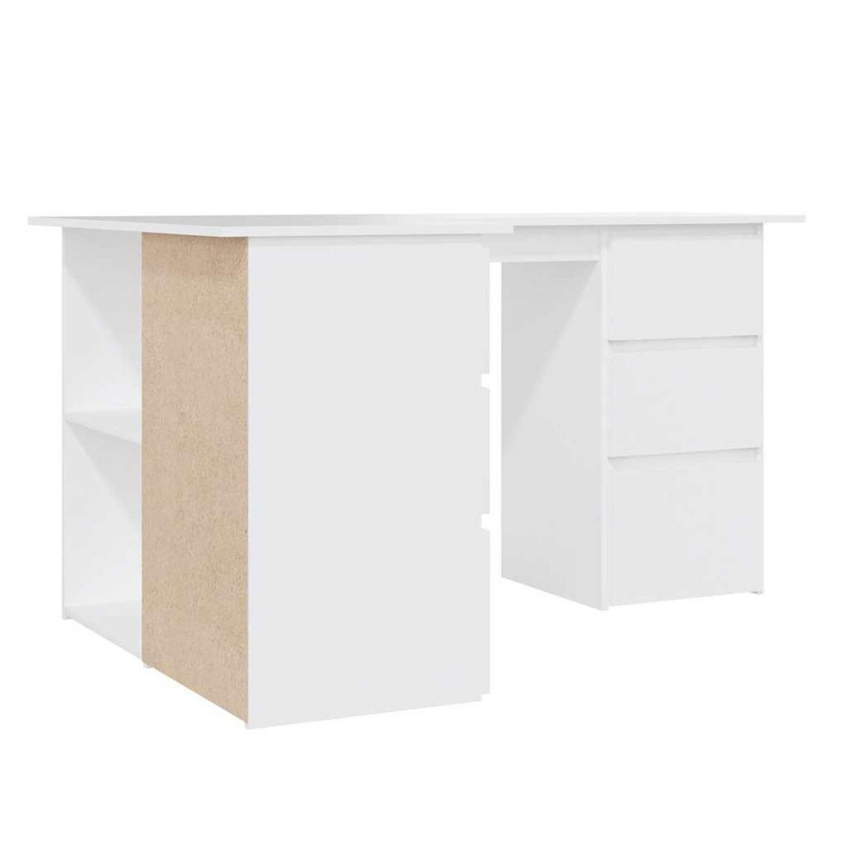 ECKSCHREIBTISCH Weiss 145/100/76 Cm Holzwerkstoff - Weiß, Holzwerkstoff (145/100/76cm) - vidaXL