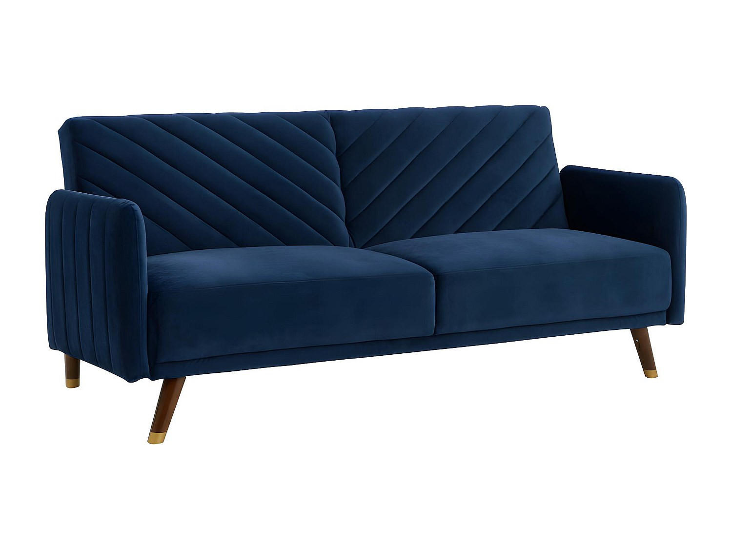 SCHLAFSOFA Klappsofa 3-Sitzer - Samt - Blau - JORIS - Blau, Textil (198/87/95cm) - Vente-Unique