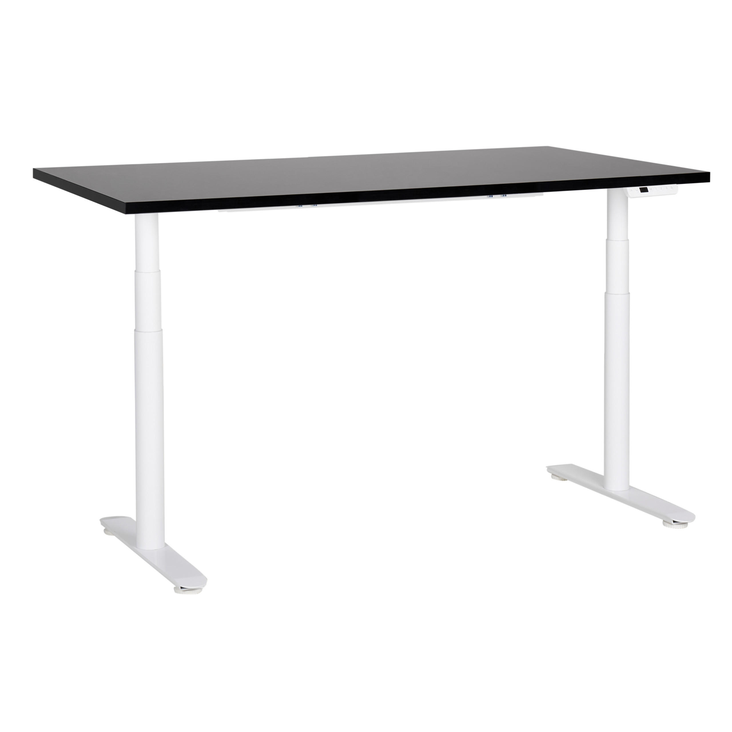 HÖHENVERSTELLBARER SCHREIBTISCH Elektrisch 160/72 cm Schwarz Destin IV - Schwarz/Weiß, Holzwerkstoff (72/160/67cm) - Beliani
