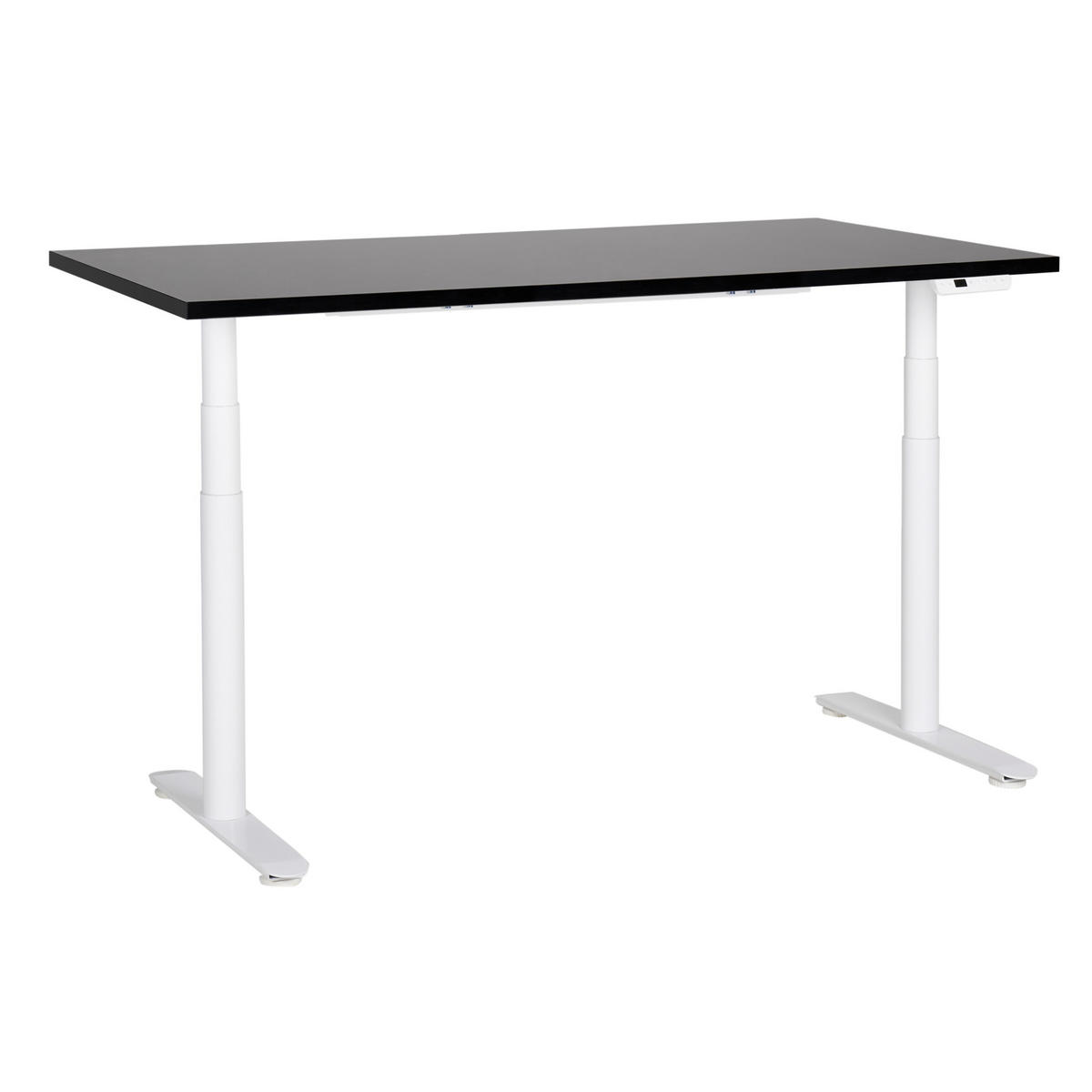 HÖHENVERSTELLBARER SCHREIBTISCH Elektrisch 160/72 cm Schwarz Destin IV - Schwarz/Weiß, Holzwerkstoff (72/160/67cm) - Beliani