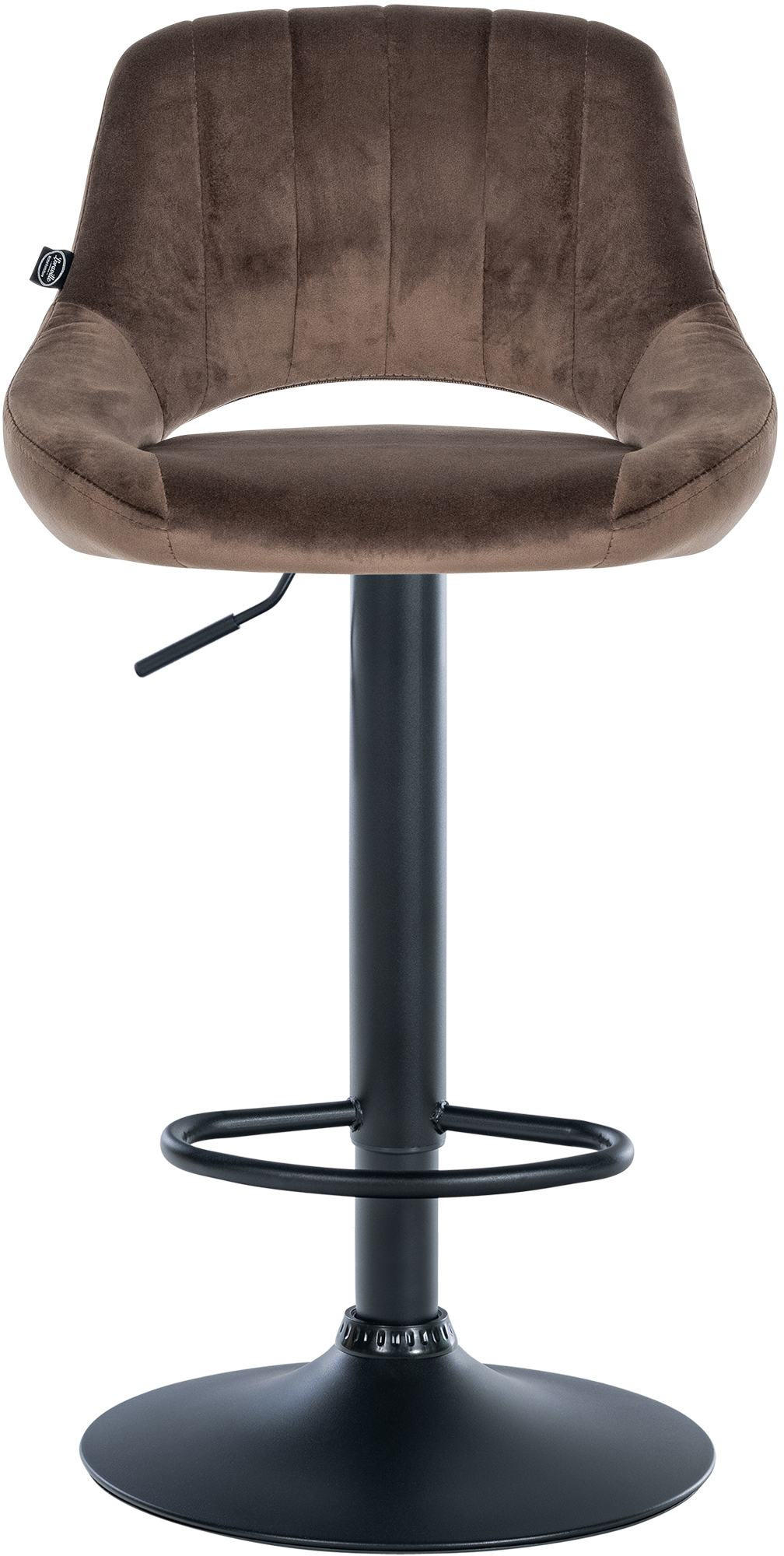 BARHOCKER 2er Set Samt braun - Schwarz/Braun, Textil (47/85/48cm) - CLP