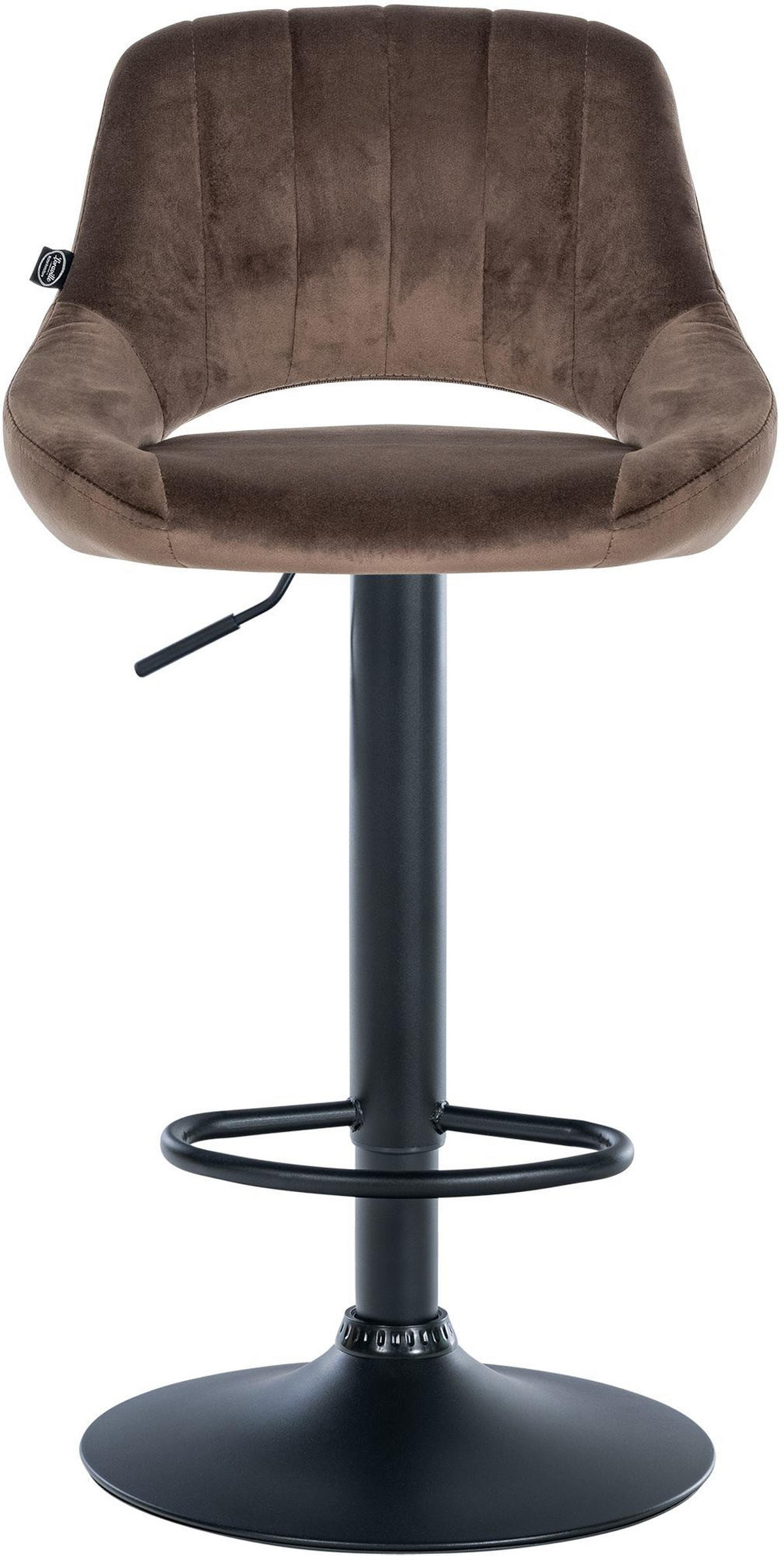 BARHOCKER 2er Set Samt braun - Schwarz/Braun, Textil (47/85/48cm) - CLP