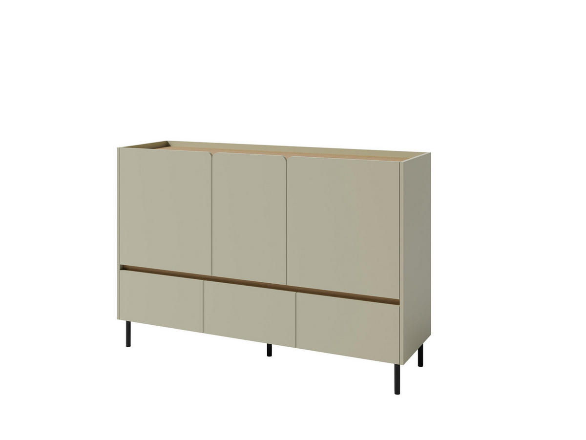 KOMMODE MURO 150/105/40cm mit 3 Schubladen 3 Türen Hellgrün - Hellgrün, Holzwerkstoff (150/105/40cm) - MASSENO