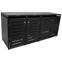 MÜLLTONNENVERKLEIDUNG Cambridge - Mülltonnenbox für 4 x 120 L - Stahl verzinkt, anthrazit - Grau, Metall (230/102/62cm) - TPFGarden