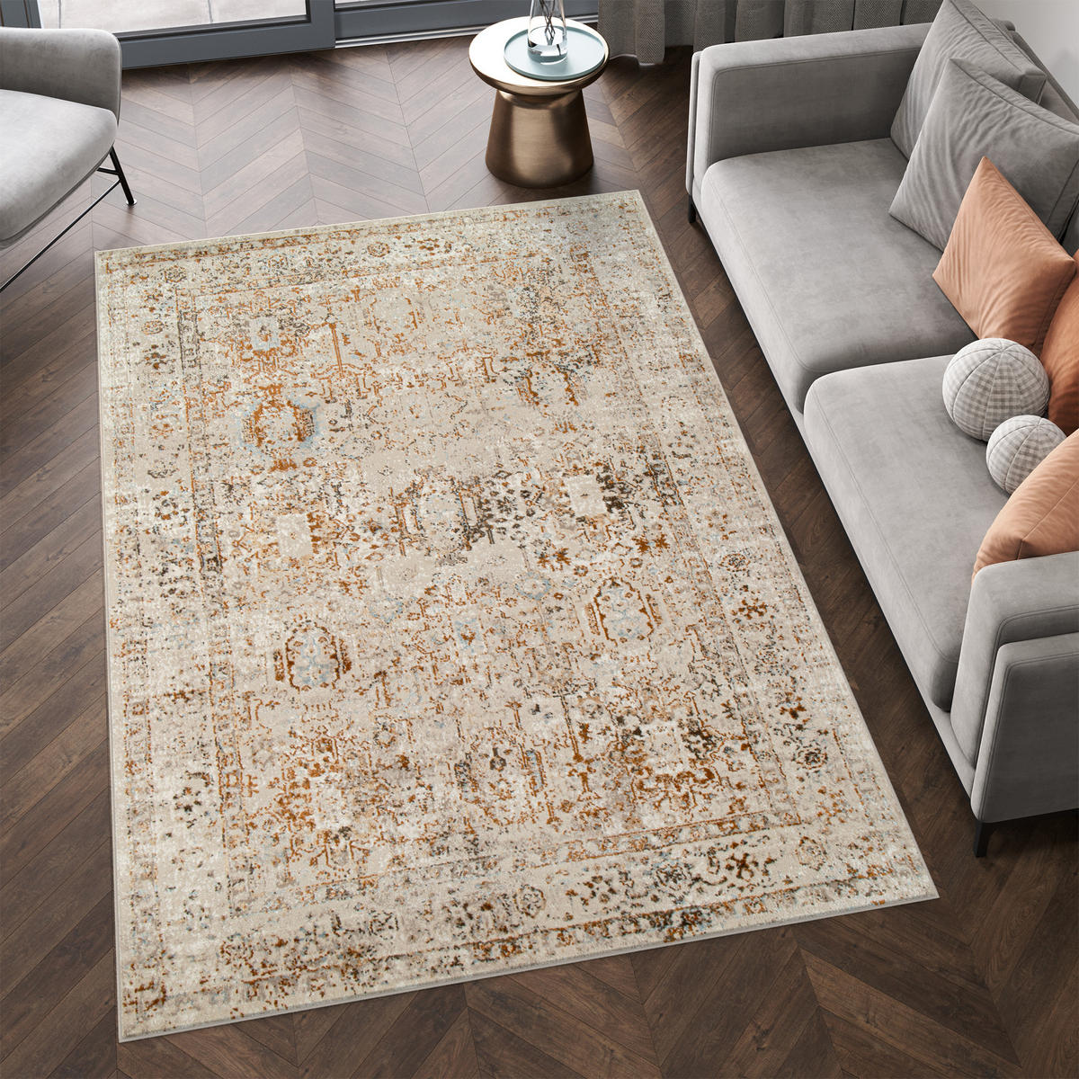 TEPPICH RETRO Beige 140/200 cm - Beige, Textil (140/200cm) - Tapiso