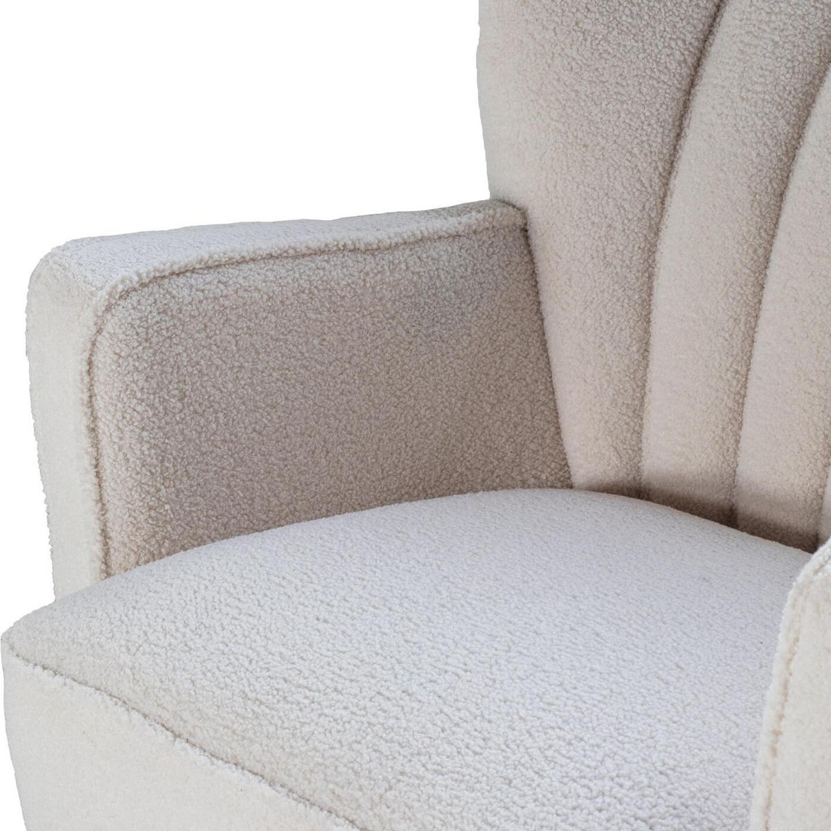 SESSEL aus Teddy Stoff, weiß - Weiß, Holz (75/75/70cm) - Giga Meubel