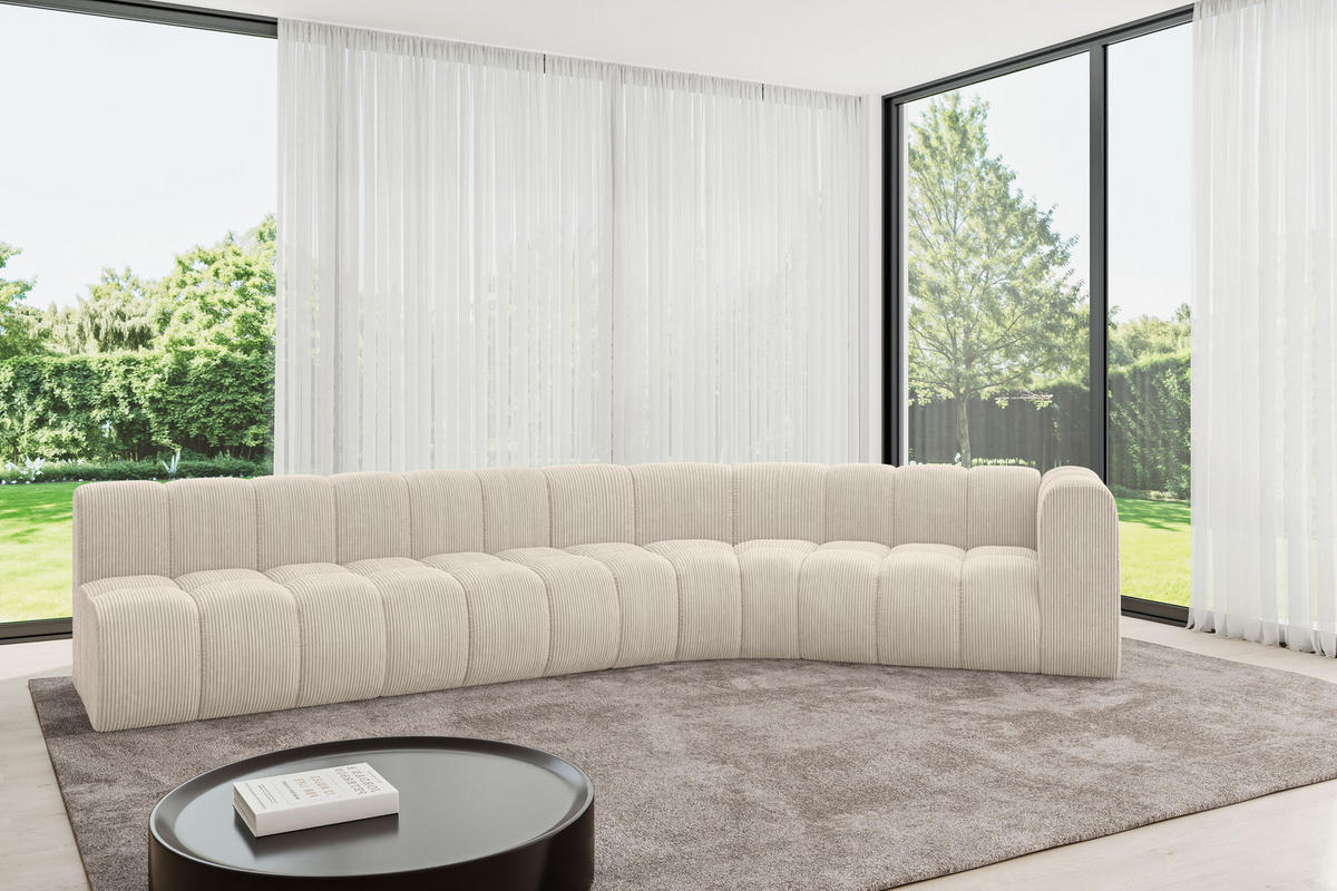 ECKSOFA modulares Sofa Karex-L2 - 399x194x70 cm Beige - Beige, Holzwerkstoff/Textil (399/194cm) - ALTDECOR