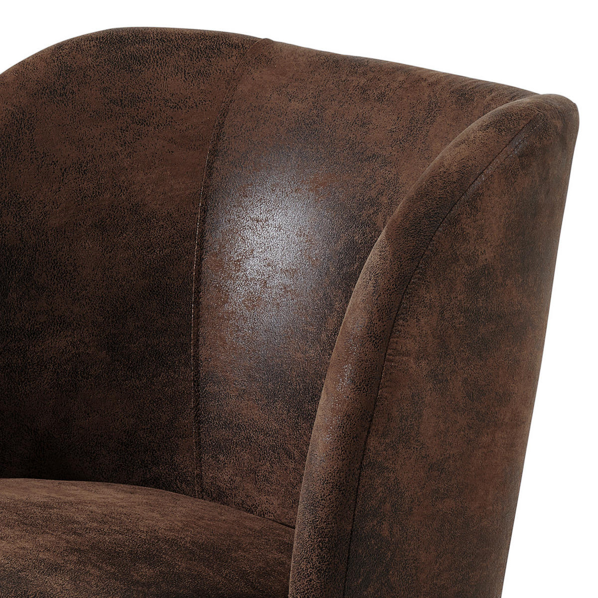 SESSEL - Schwarz/Braun, Kunststoff/Textil (75/78/49cm) - home24