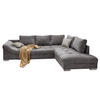 ECKSOFA mit Schlaffunktion, Wellenunterfederung, Ottomane rechts B298/T202/H84 cm, Liegefl. 154x227 cm, Cord Grau / 17201 - Beige/Silberfarben, Holz/Textil (298/202cm) - luma-home