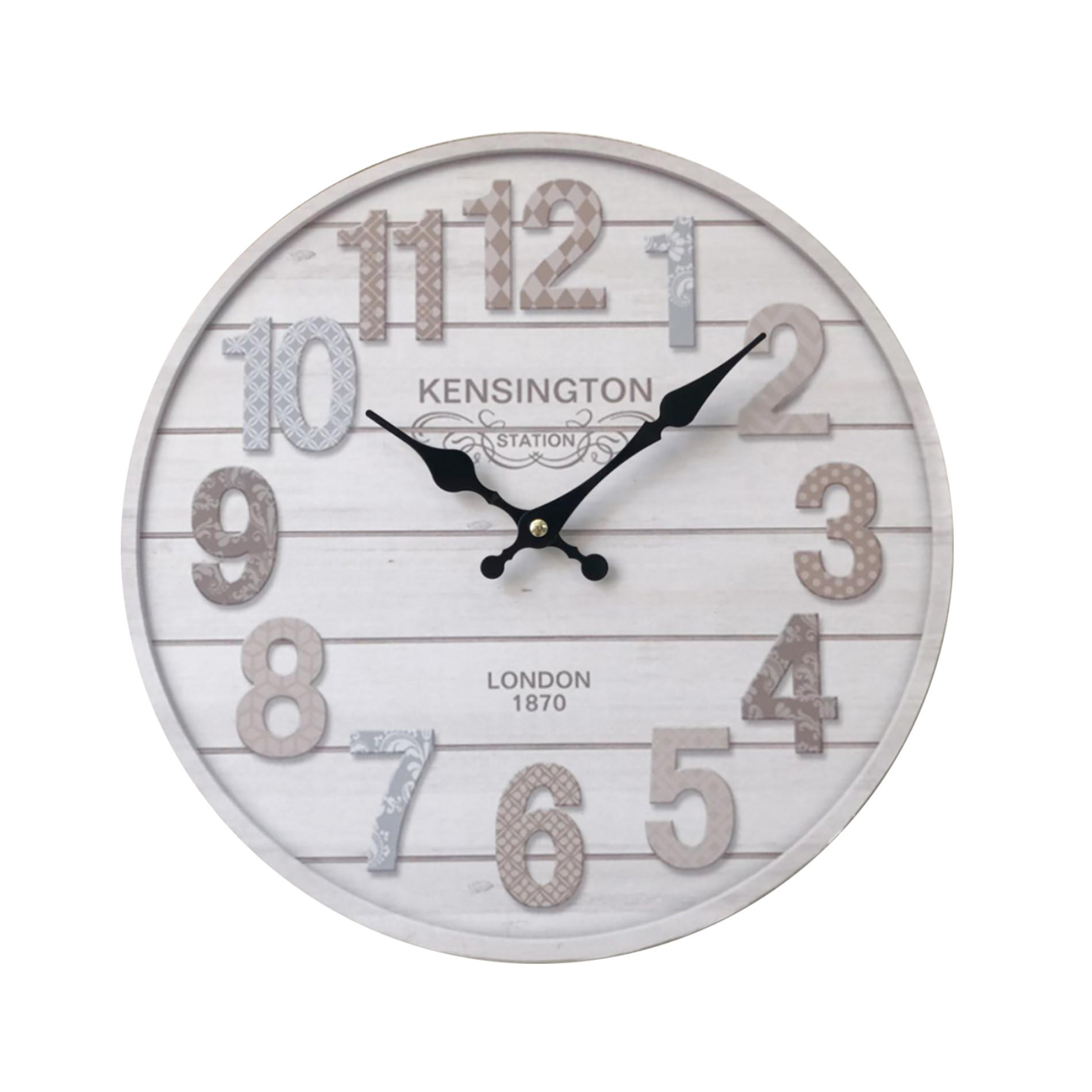 WANDUHR Weiß 4/34/34 cm - Weiß, Holzwerkstoff (4/34/34cm) - Mobili Rebecca