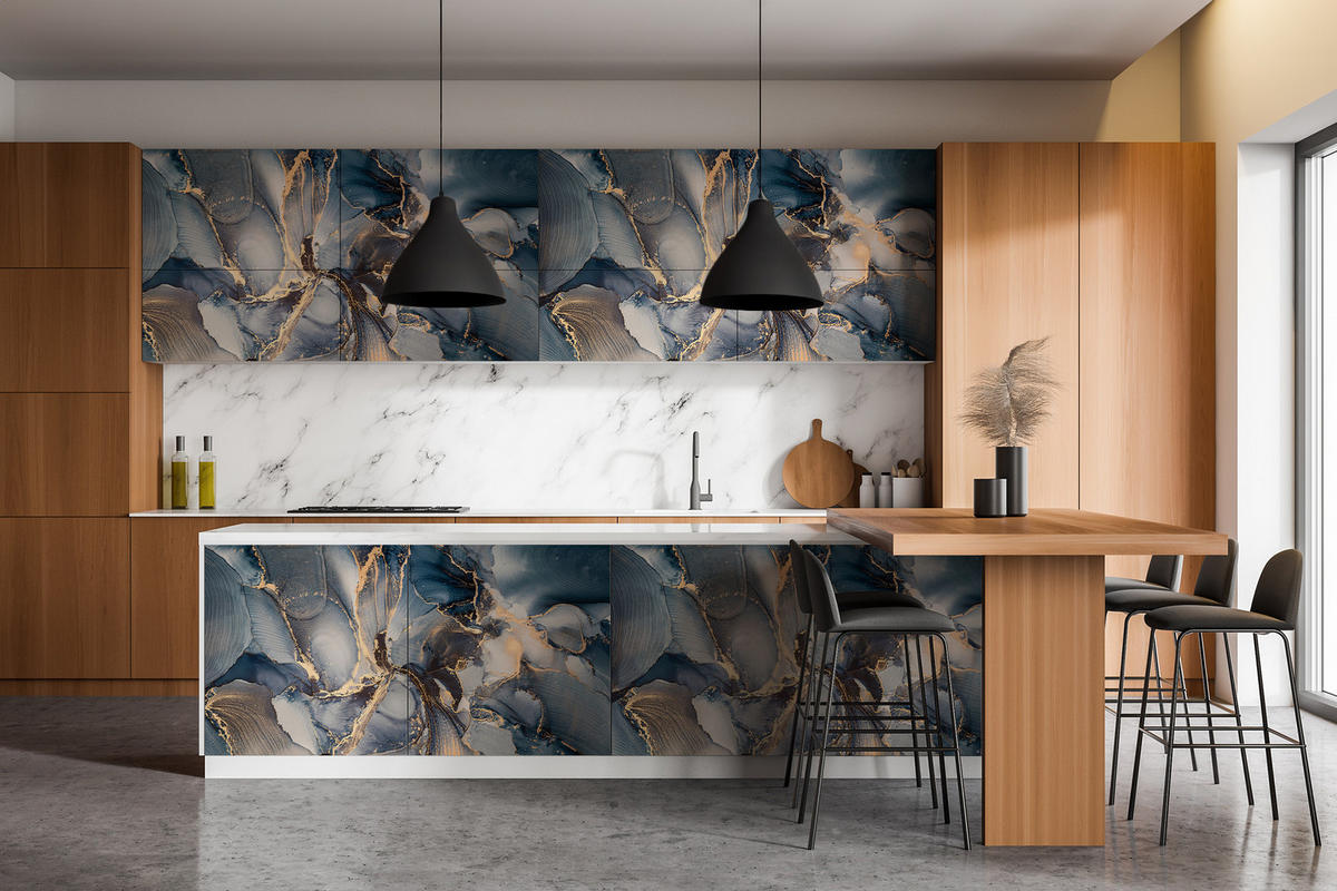 MÖBLAUFKLEBER 100x50 cm blau - Dunkelblau, Kunststoff (100/50/0.1cm) - Wallfluent