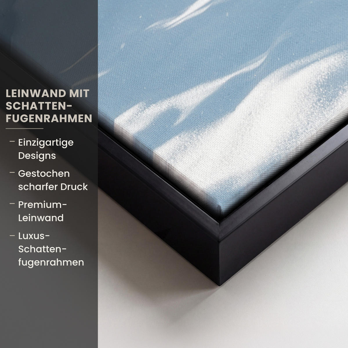 LEINWAND Bilder mit Rahmen - Winterlandschaft - Natur - Berge - Bäume - Schnee - 40x60 - Hellblau, Textil (40/60cm) - MuchoWow