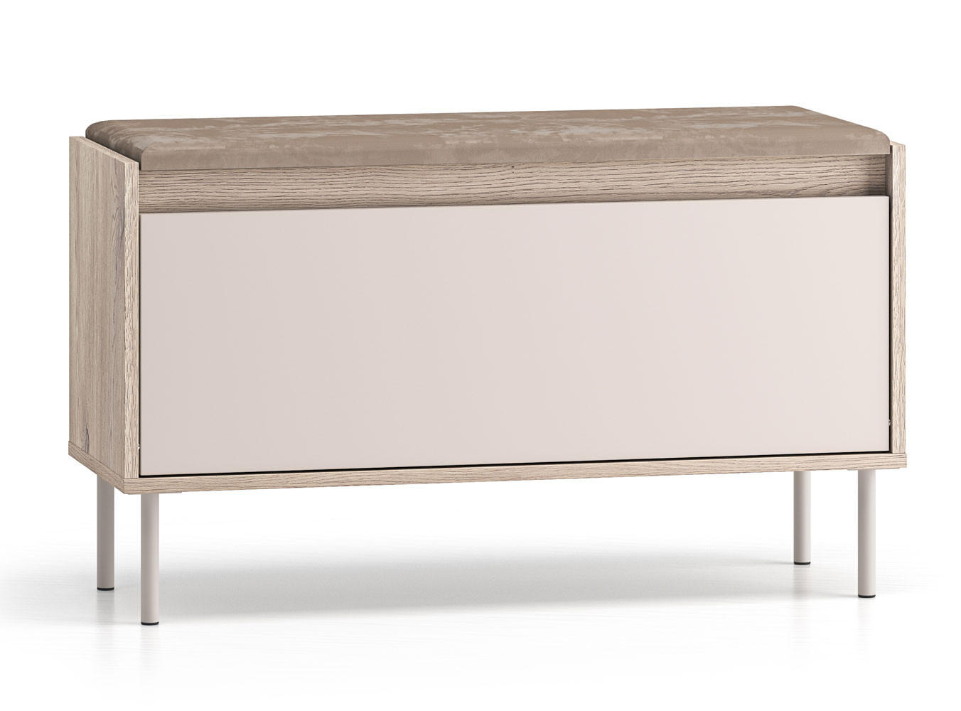 SITZBANK Voco Cashmere / Eiche Cremona Terrakotta 90 / 34 / 55cm - Kaschmir/Hellbraun, Holz/Holzwerkstoff (90/55/34cm) - Feldmann-Wohnen