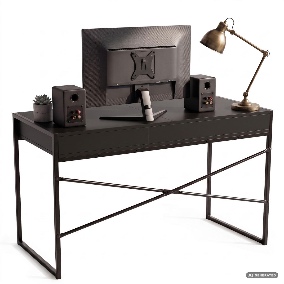 SCHREIBTISCH ELOSNIS 123 cm Schwarz - Schwarz, Holzwerkstoff (123/48/80.5cm) - Akord