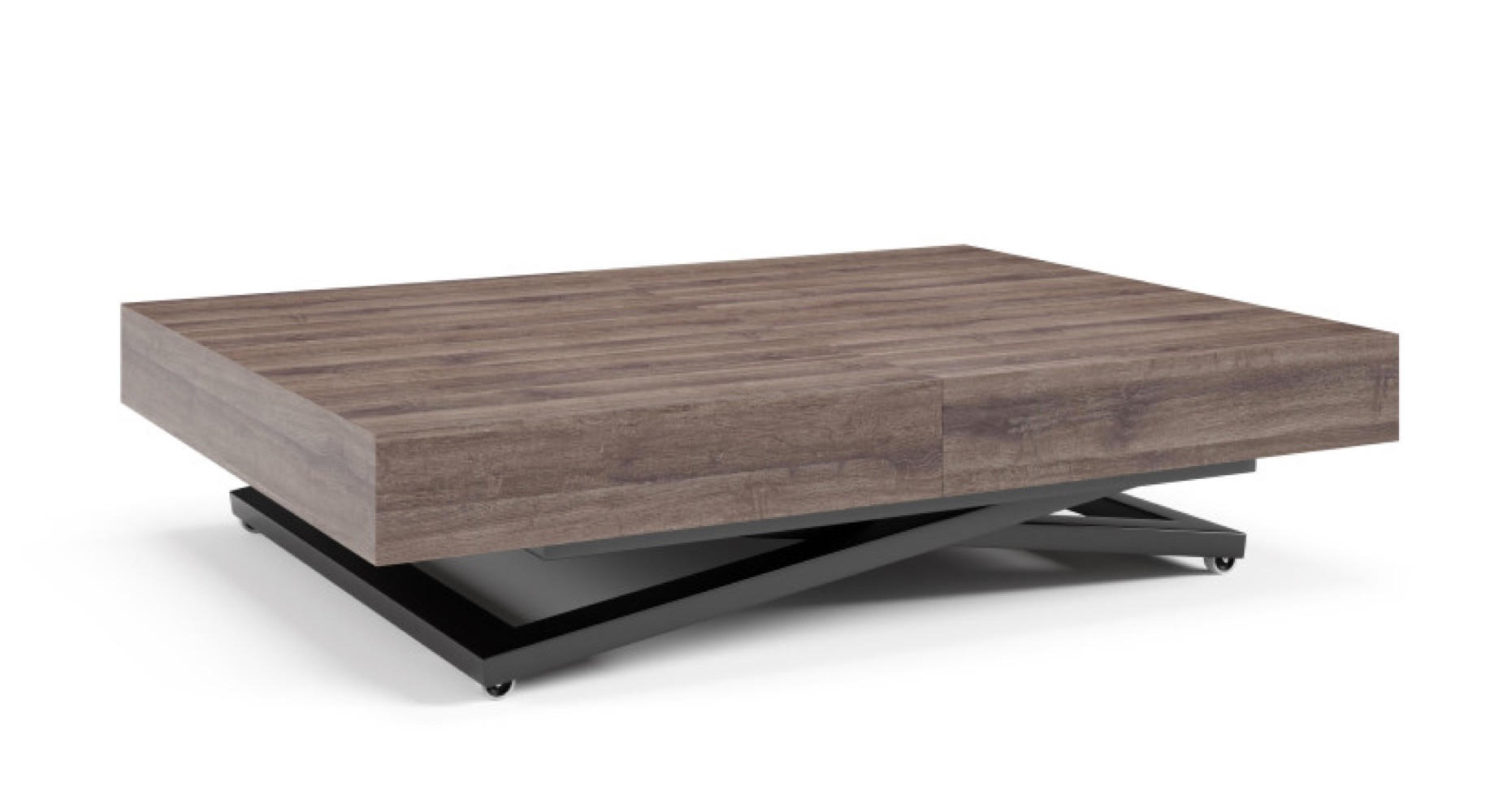 TISCH Anthrazit SIENNA Modern U-Förmige Beine Sherman Oak - Eichefarben/Schwarz, Holzwerkstoff (80/80/80cm) - Sepro Meble