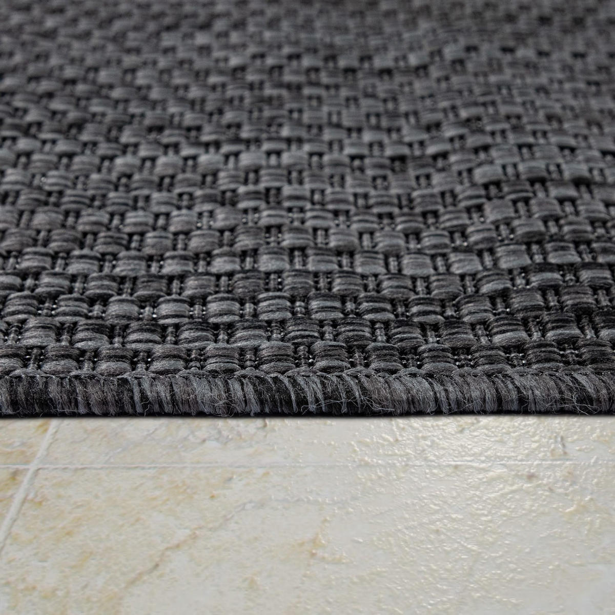 OUTDOORTEPPICH Anthrazit 150 x 150 cm - Anthrazit, Kunststoff (150/150cm) - TT Home