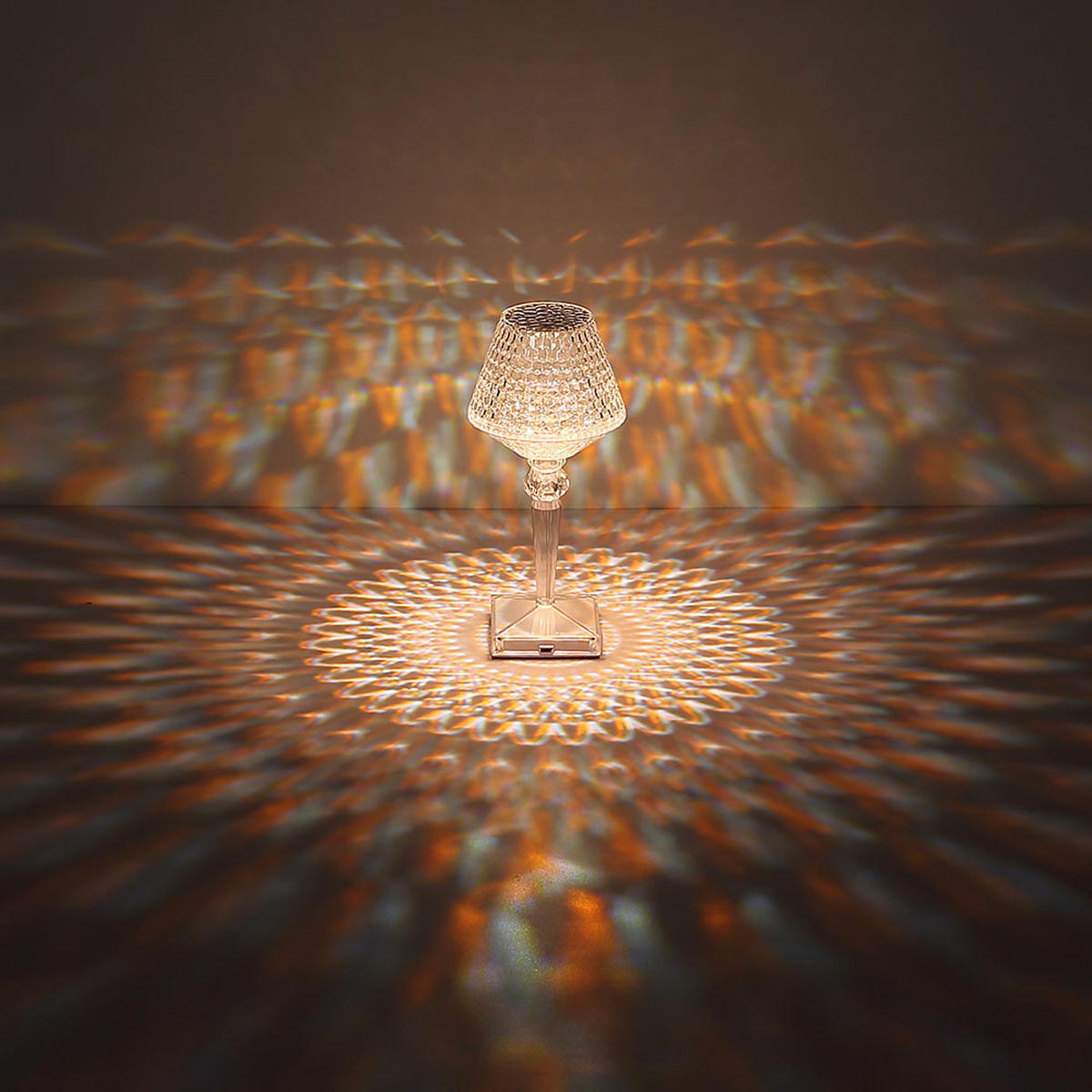 LED TISCHLEUCHTE Kunststoff Kristalloptik Klar - Klar, Kunststoff (12/12/26cm) - Globo Lighting