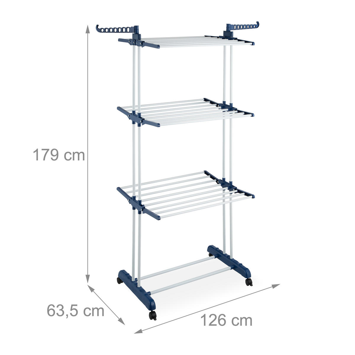 STOJAN na prádlo - viacfarebná, kov/plast (126/179/63.5cm) - Relaxdays