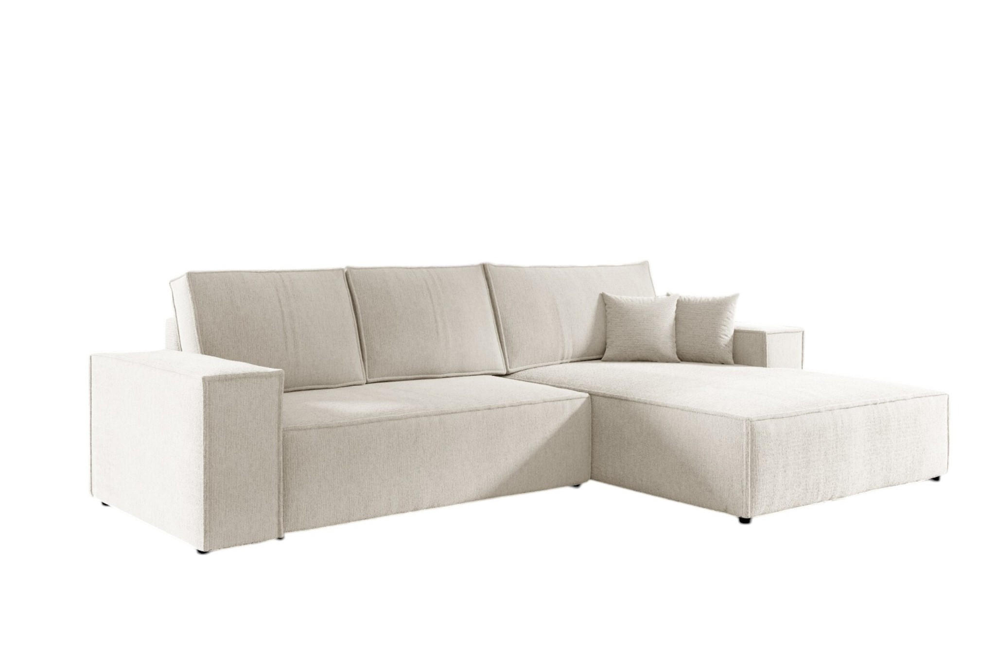 ECKSOFA Levio - Weiß, Holzwerkstoff/Textil (294/185cm) - Fun Möbel