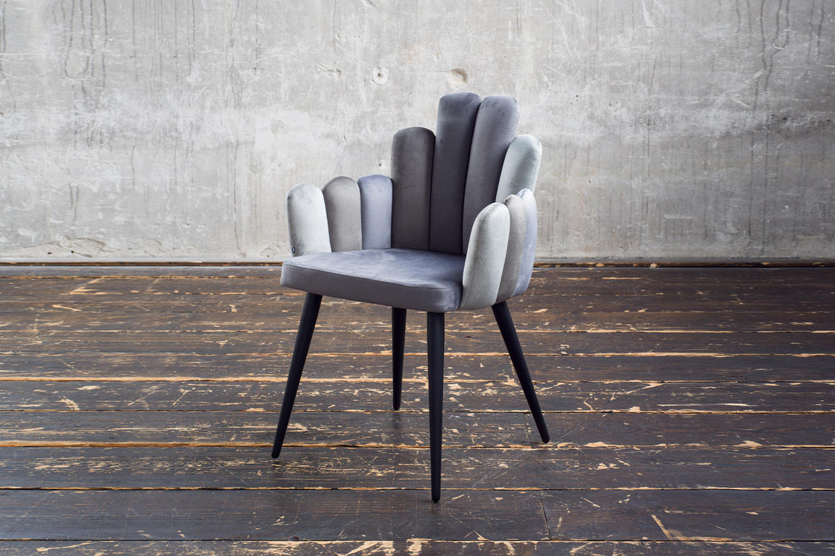 ESSZIMMERSTUHL FREJA Grau Velvet - Schwarz/Grau, Kunststoff/Textil (58/85/56cm) - KAWOLA