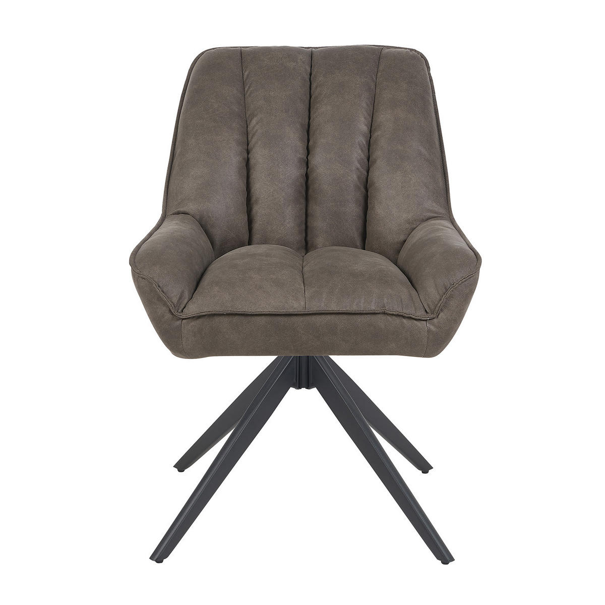 DREHSTUHL Mika-Zoe 2er-Set - Taupe/Schwarz, Textil/Metall (60/88/68cm) - DUBI Möbel
