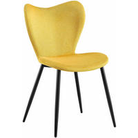 ESSZIMMERSTUHL Stoff Gelb - Gelb/Schwarz, Textil/Metall (50/80/58cm) - CLP