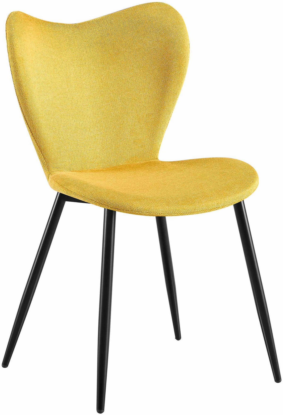 ESSZIMMERSTUHL Stoff Gelb - Gelb/Schwarz, Textil/Metall (50/80/58cm) - CLP