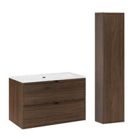 BADMÖBEL 81cm Elias 2er-Set Holz - Braun, Holzwerkstoff (81/50/46cm) - Petits-meubles