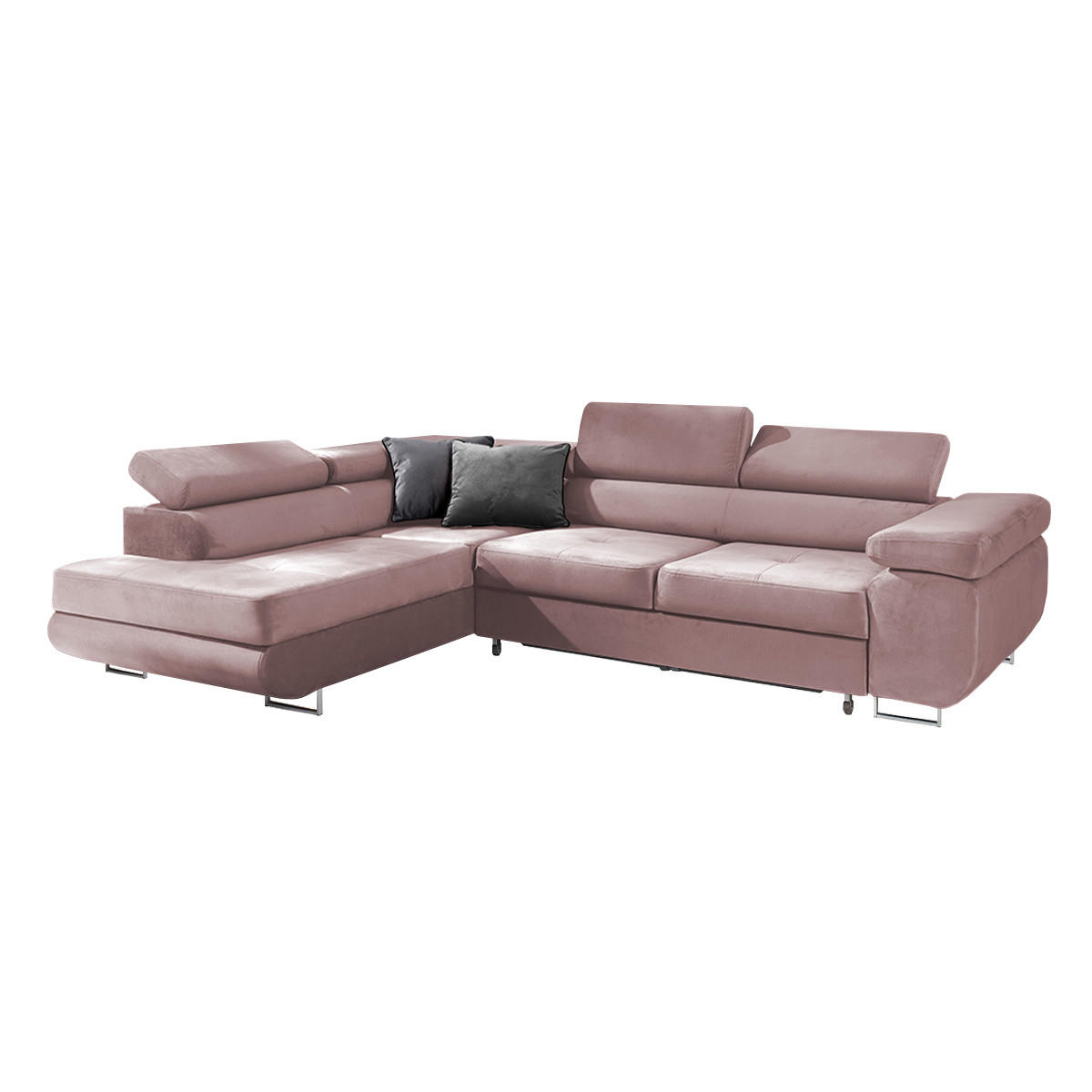 ECKSOFA Wilson 4 Sitzplätze Rose - Pink, Holzwerkstoff (271/201cm) - Petits-meubles