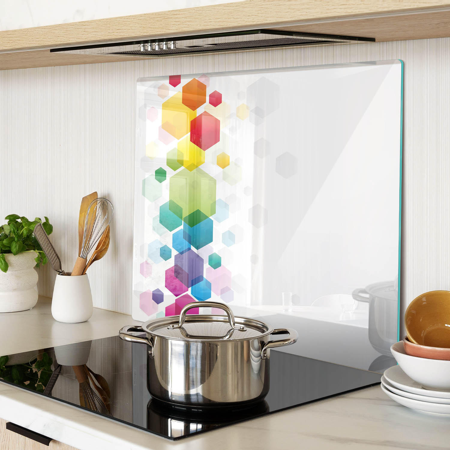 GLASPLATTE 60x52 cm Farbige Würfel - Multicolor, Glas (60/0.4/52cm) - TULUP