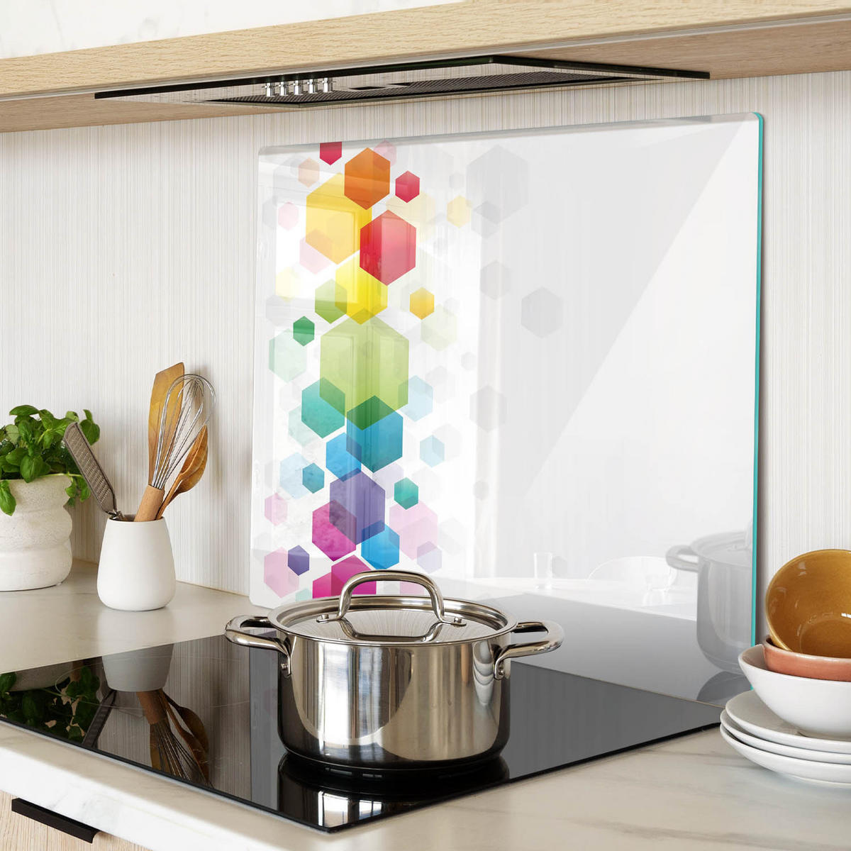 GLASPLATTE 60x52 cm Farbige Würfel - Multicolor, Glas (60/0.4/52cm) - TULUP