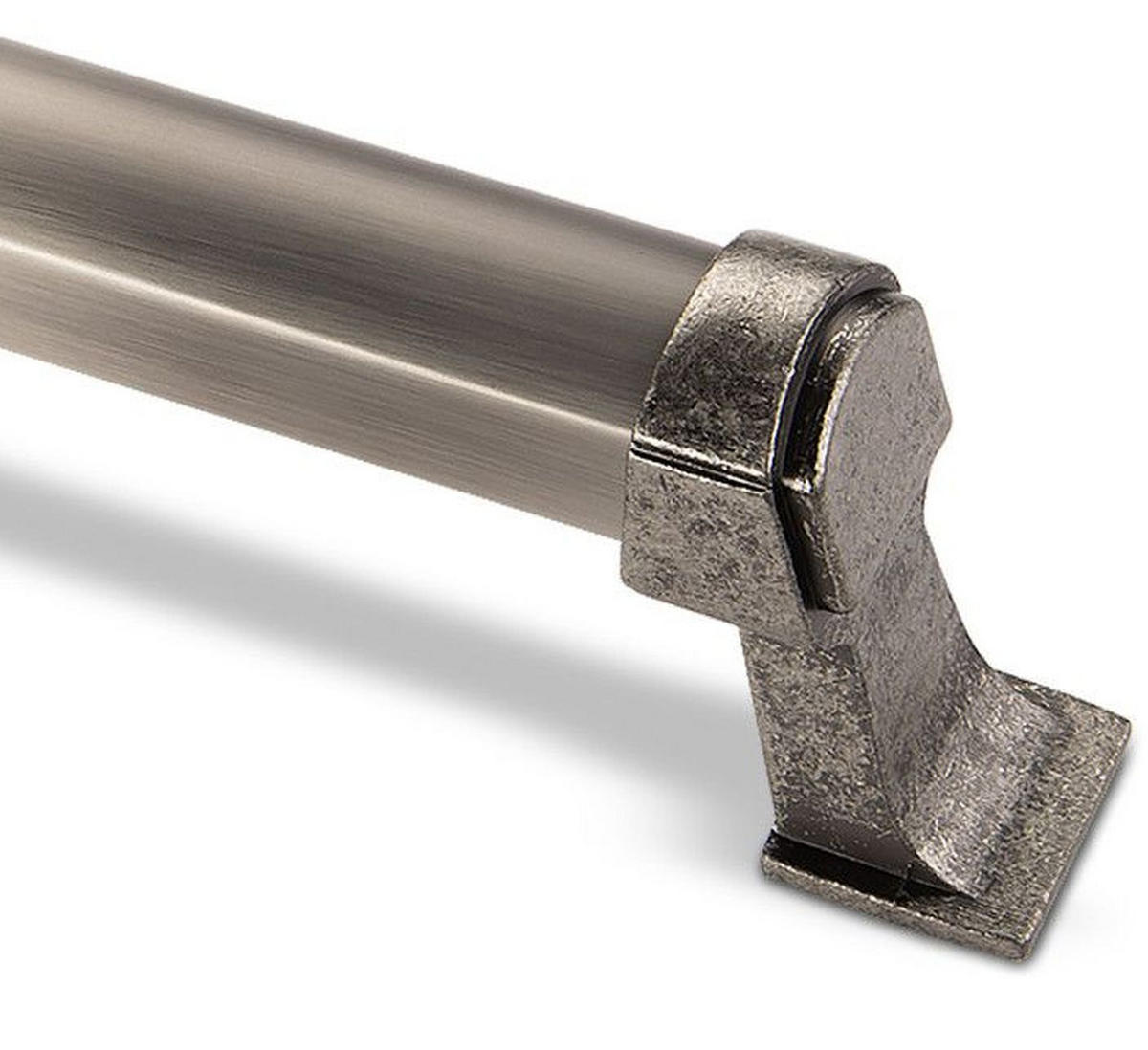 MÖBELGRIFF BA 160mm Silber antik Vintage-Look Dunkel gebürstet abgerundet - Silberfarben, Metall (2.4/4.2/18.8cm) - Livingpoint24