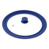 UNIVERSAL-GLASDECKEL, 30/32/34 cm, blau groß - Blau, Glas (34/34/6cm) - bremermann