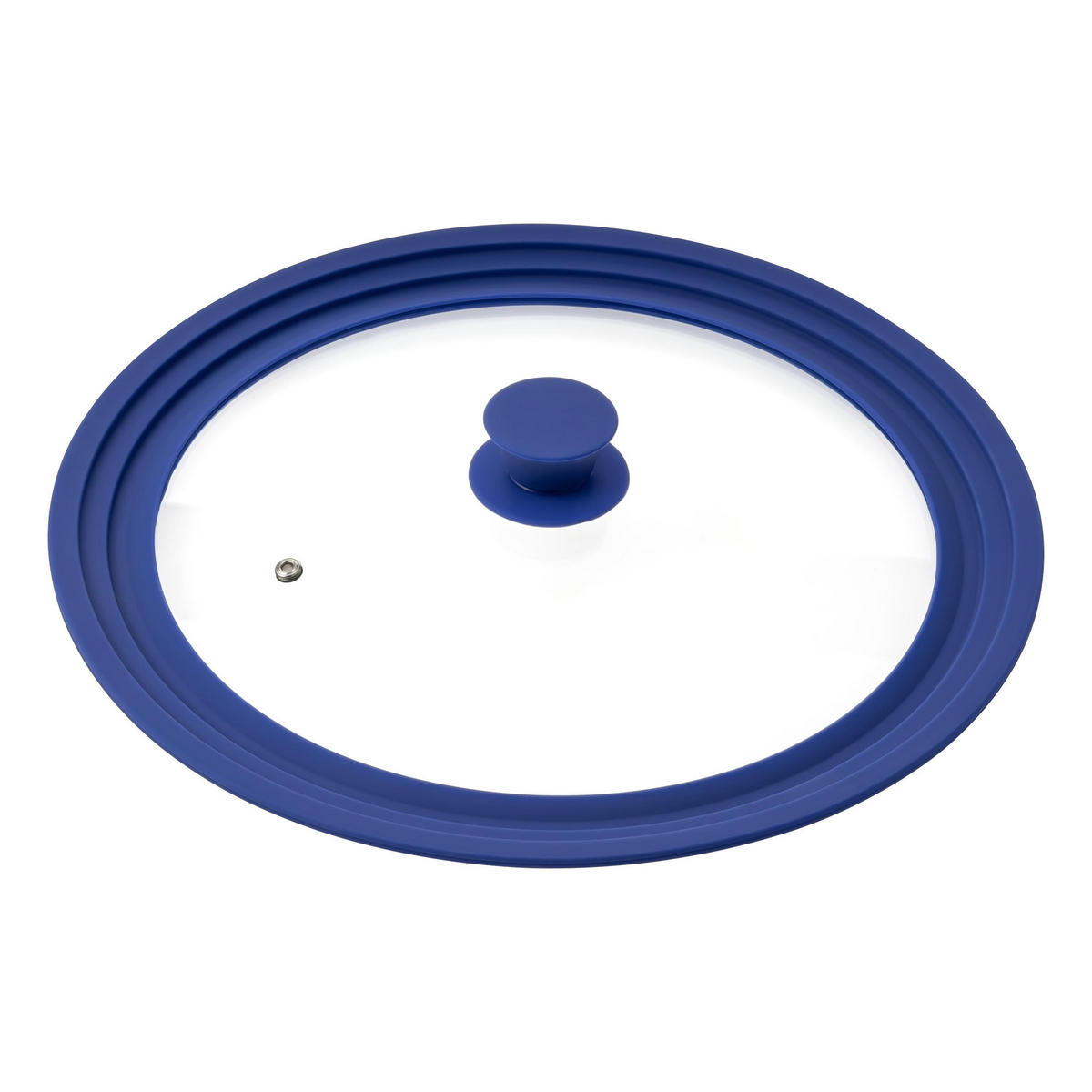 UNIVERSAL-GLASDECKEL, 30/32/34 cm, blau groß - Blau, Glas (34/34/6cm) - bremermann