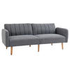 SCHLAFSOFA Klappsofa 2-Sitzer Stoffsofa Sofa mit Schlaffunktion Leinen-Touch - Naturfarben/Grau, Holz/Textil (75/73/173cm) - HOMCOM