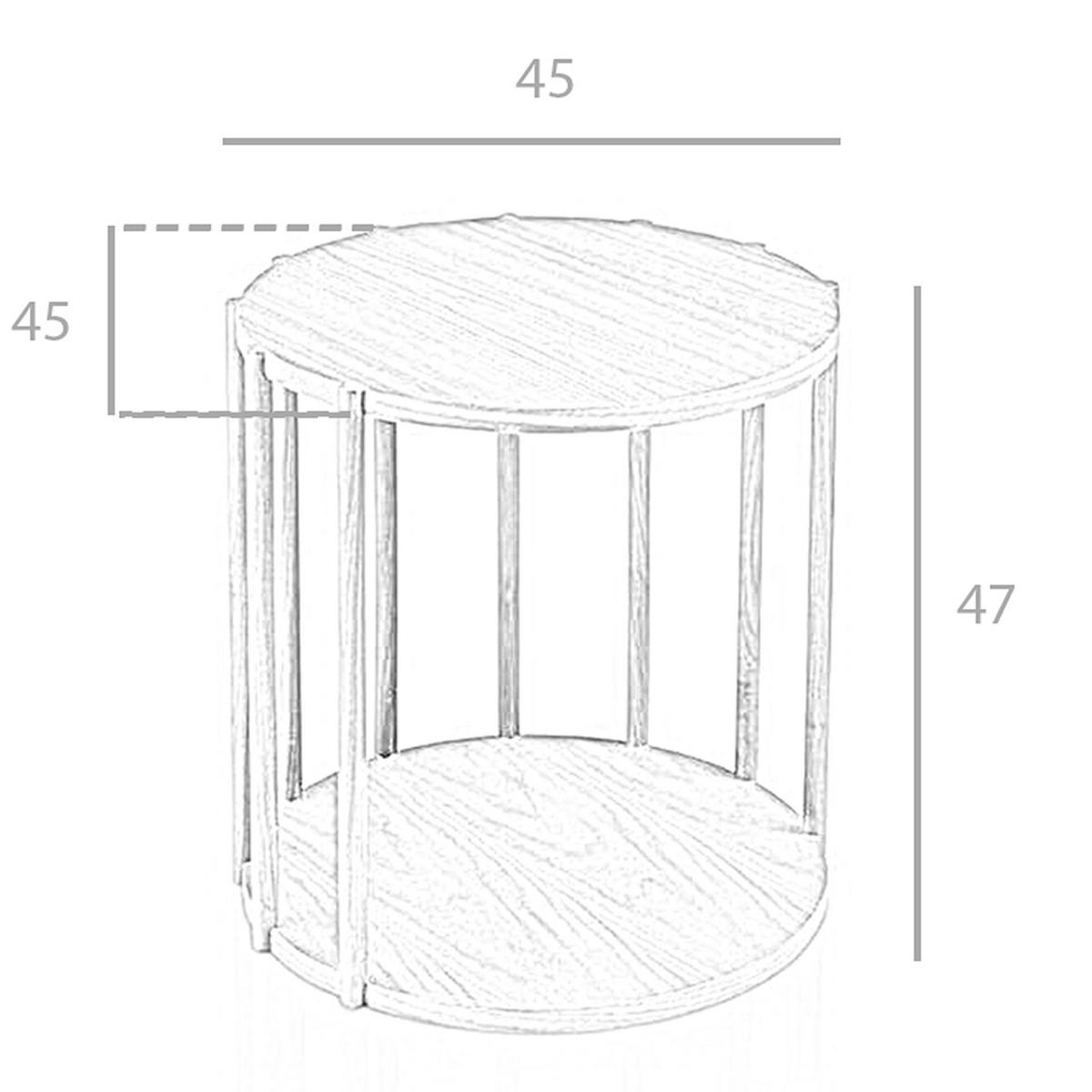 ECKTISCH Runder aus Nussbaumholz Ø45/47 cm - Nussbaumfarben/Walnussfarben, Holz/Holzwerkstoff (45/45/47cm) - ANGEL CERDA