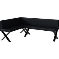 ECKBANK ERIC_X - Schwarz, Leder (142/196cm) - Meblini