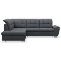 ECKSOFA Jamaal Dunkelgrau linksseitig - Dunkelgrau/Schwarz, Textil (258/212cm) - Selsey