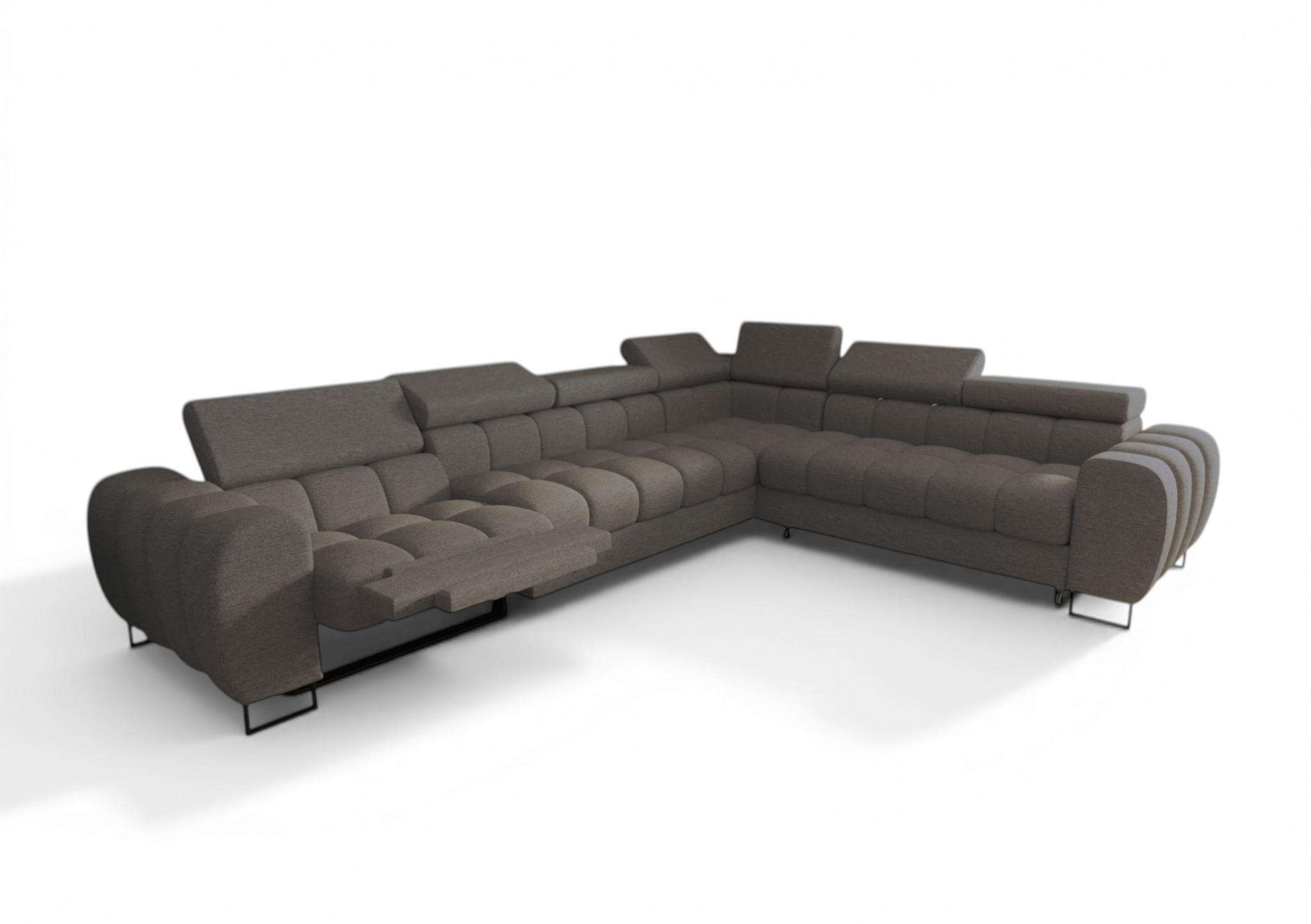 Fun Möbel Ecksofa Dunkelgrau 330x260 cm