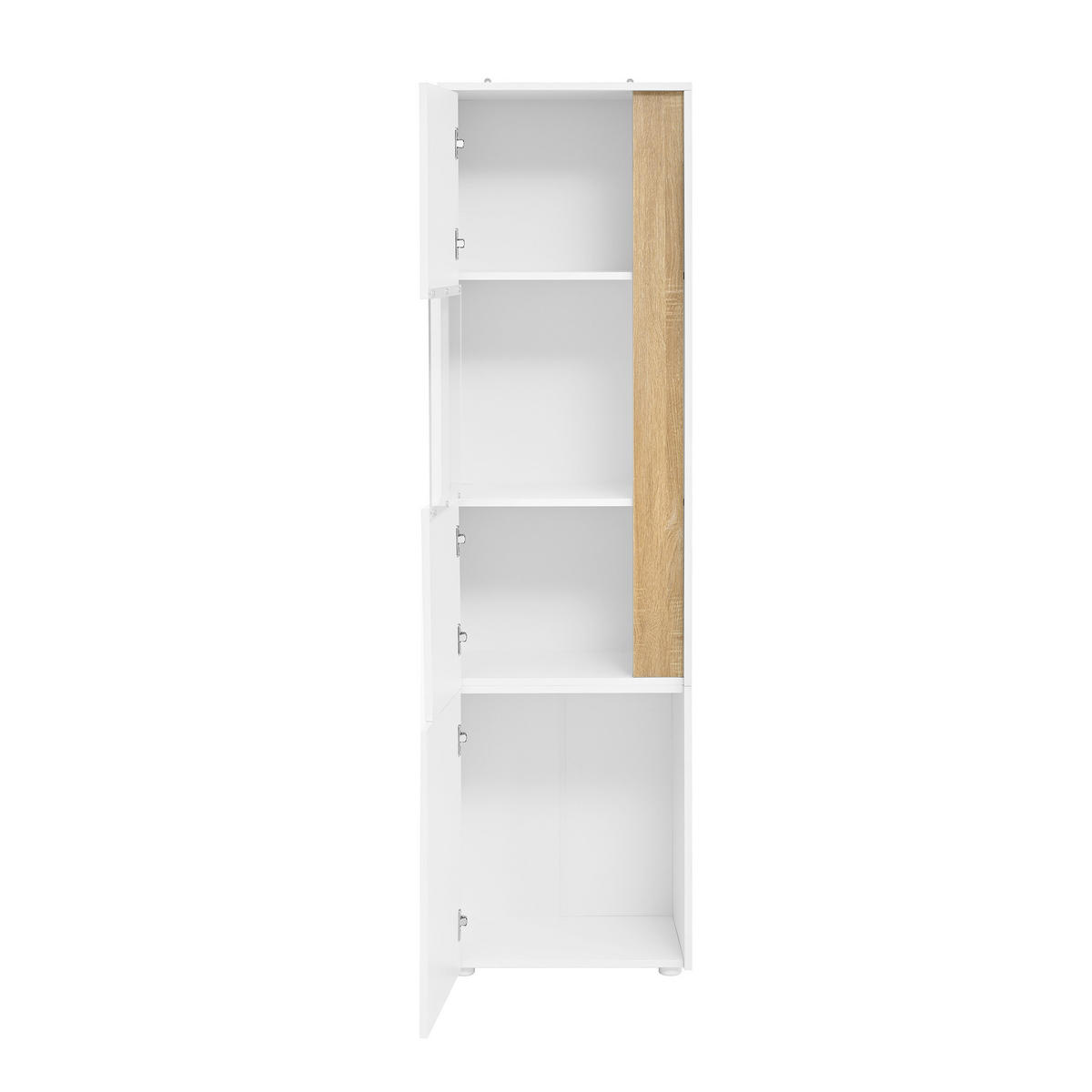 VITRINE LED Acryl Tür 2 Türen Weiß Natur 179cm - Multicolor, Holzwerkstoff (50/179/40cm) - FLIEKS