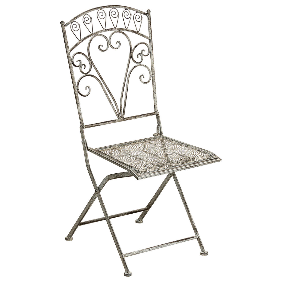 GARTENSTUHL 2er-Set Grau Nurra - Grau, Metall (42/92/47cm) - Beliani