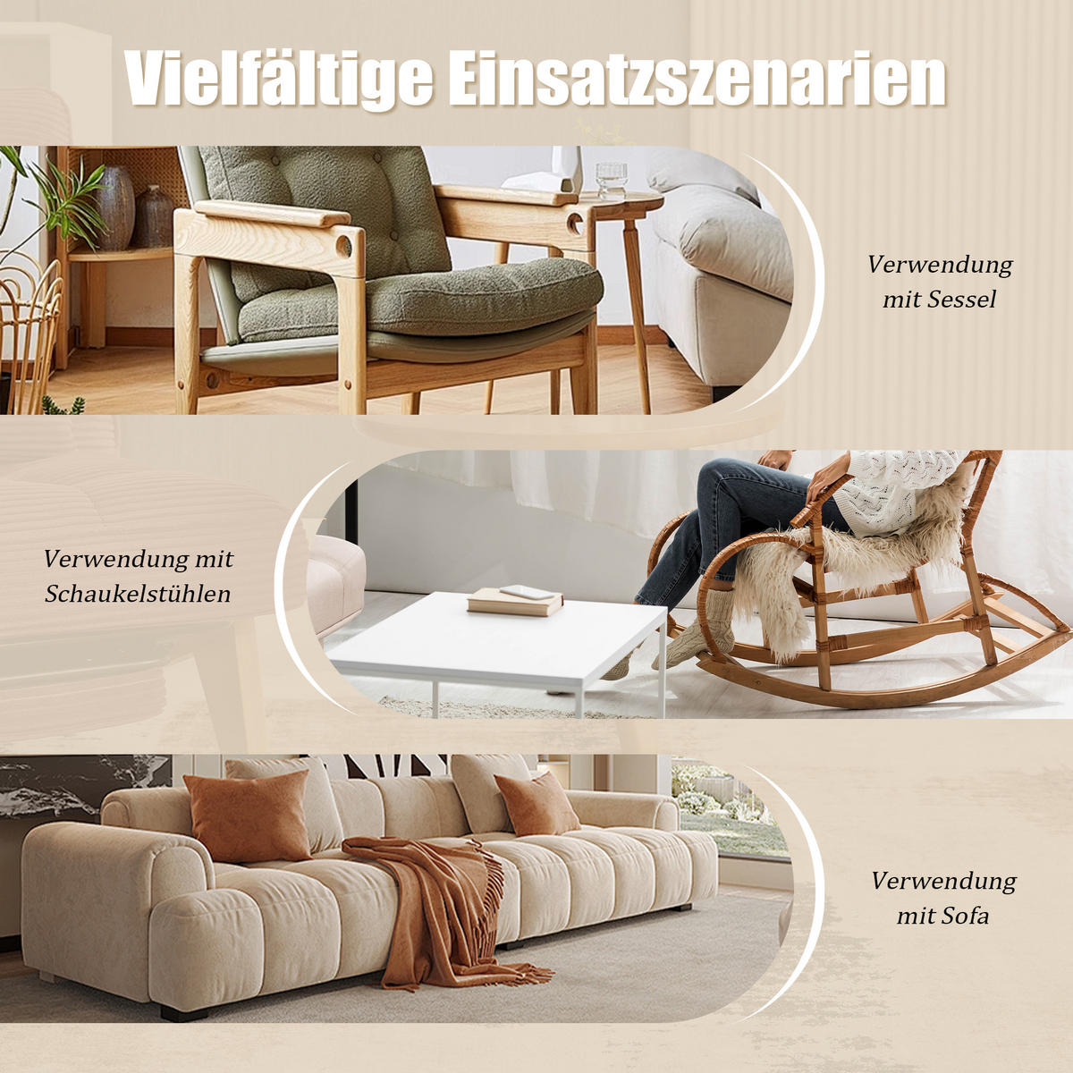 BEISTELLTISCH rund Massivholz - Naturfarben, Holz (50/44/50cm)