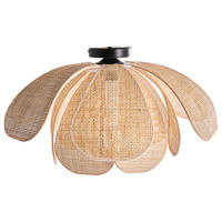 DECKENLAMPE Naturfarben Chiredzi - Schwarz/Naturfarben, Kunststoff (60/60/32cm) - Beliani